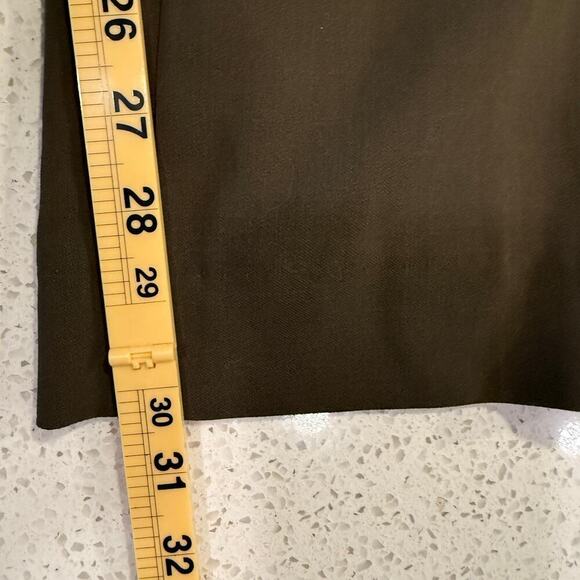 Dana Buchman Olive Green Wool Straight Leg Pants Size 12 Womens Career Trousers - Picture 8 of 8